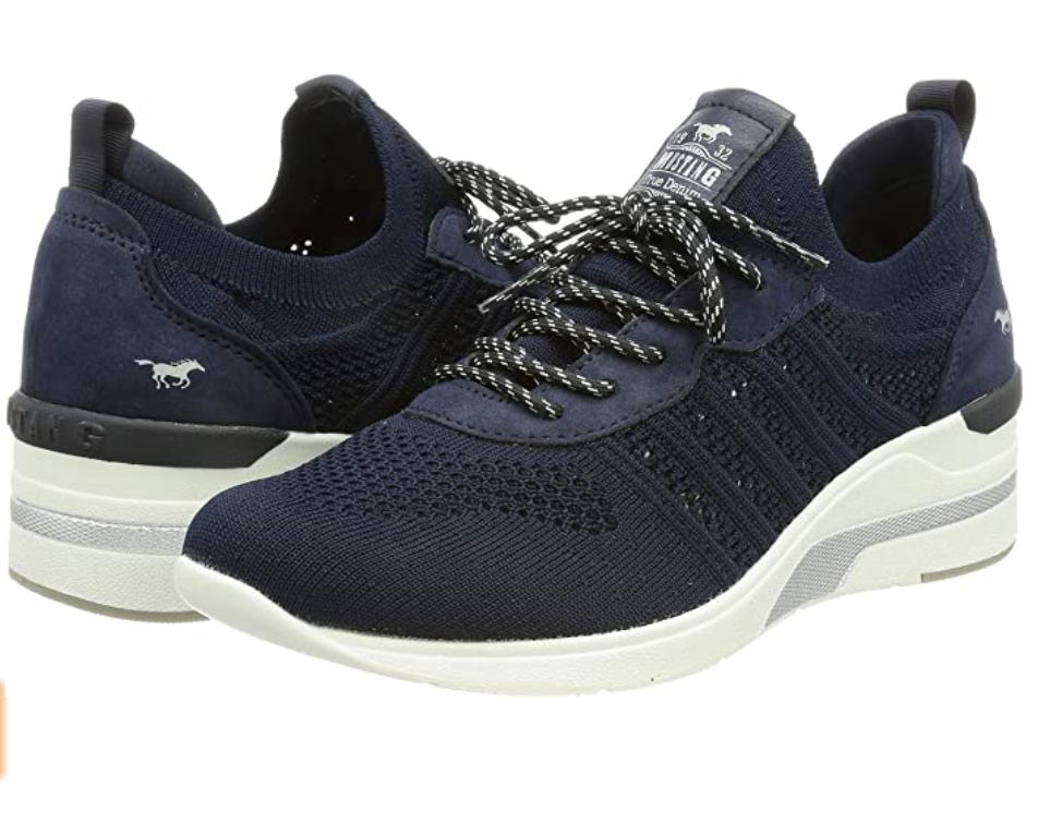 Mustang - Women's Fashion Wedge Trainer- Navy