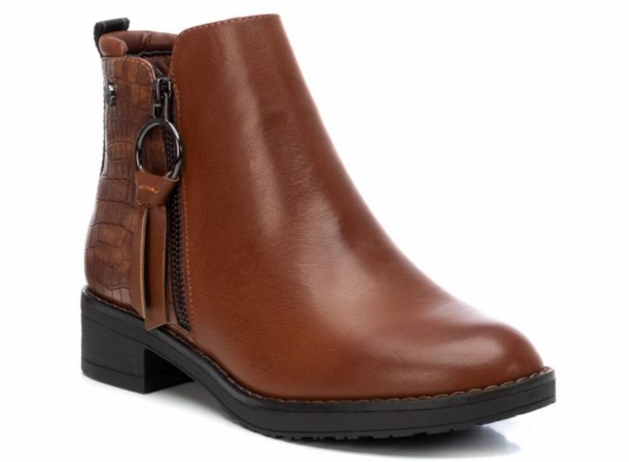 Xti Womens Crocodile Scale Ankle Boot - Tan