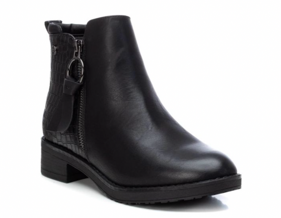 Xti Womens Crocodile Scale Ankle Boot - Black