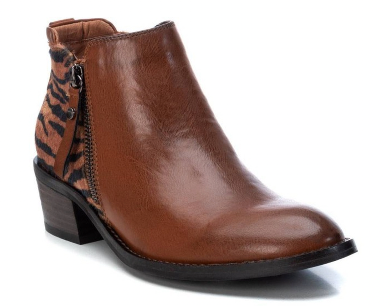 Xti Womens Heeled Ankle Boots - Camel