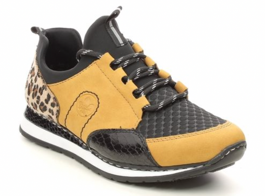 Rieker Womens Fashion Trainers - Yellow / Black