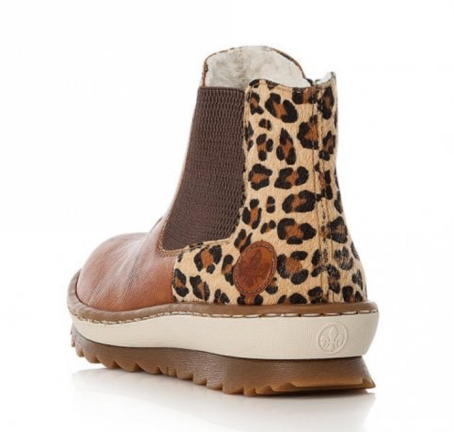 Rieker Womans Lined Chelsea Ankle Boot - Brown