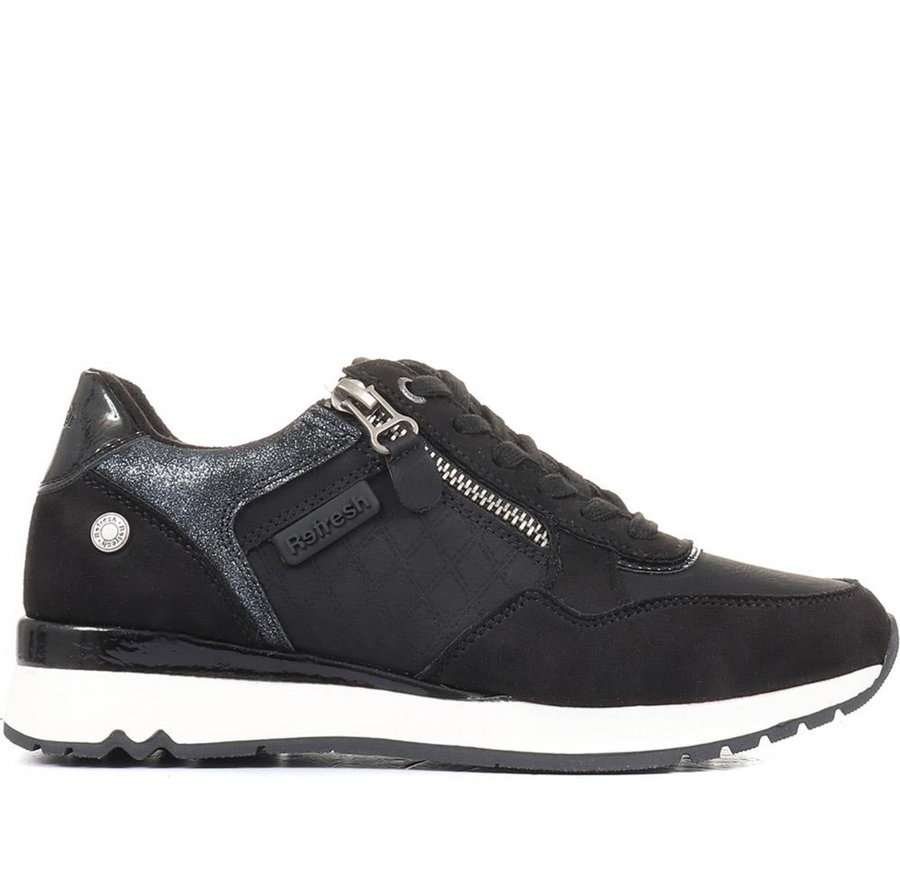 Refresh Womens Fashion Trainers - Black