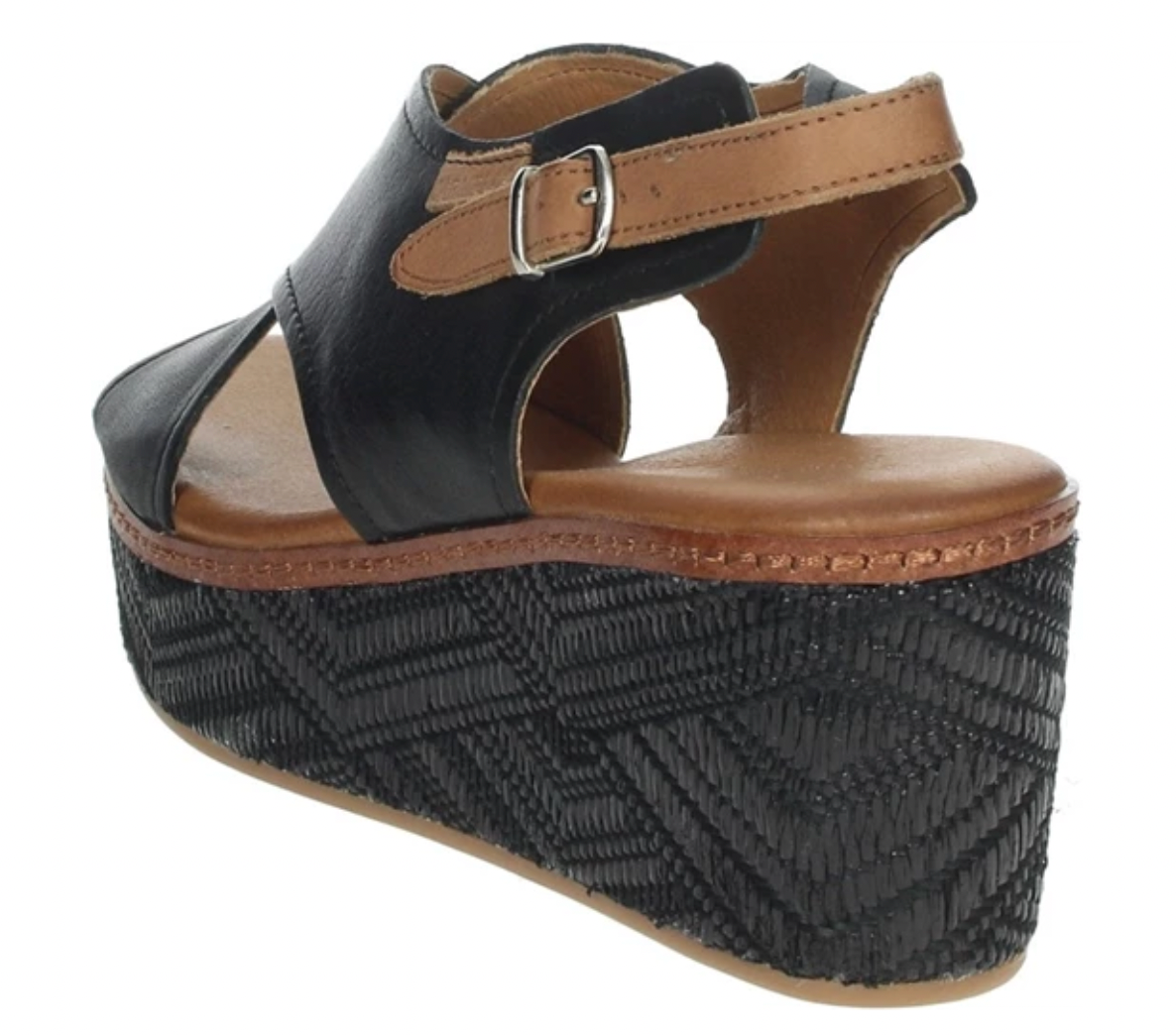 Carmela Womens Wedge Sandal - Black - The Foot Factory