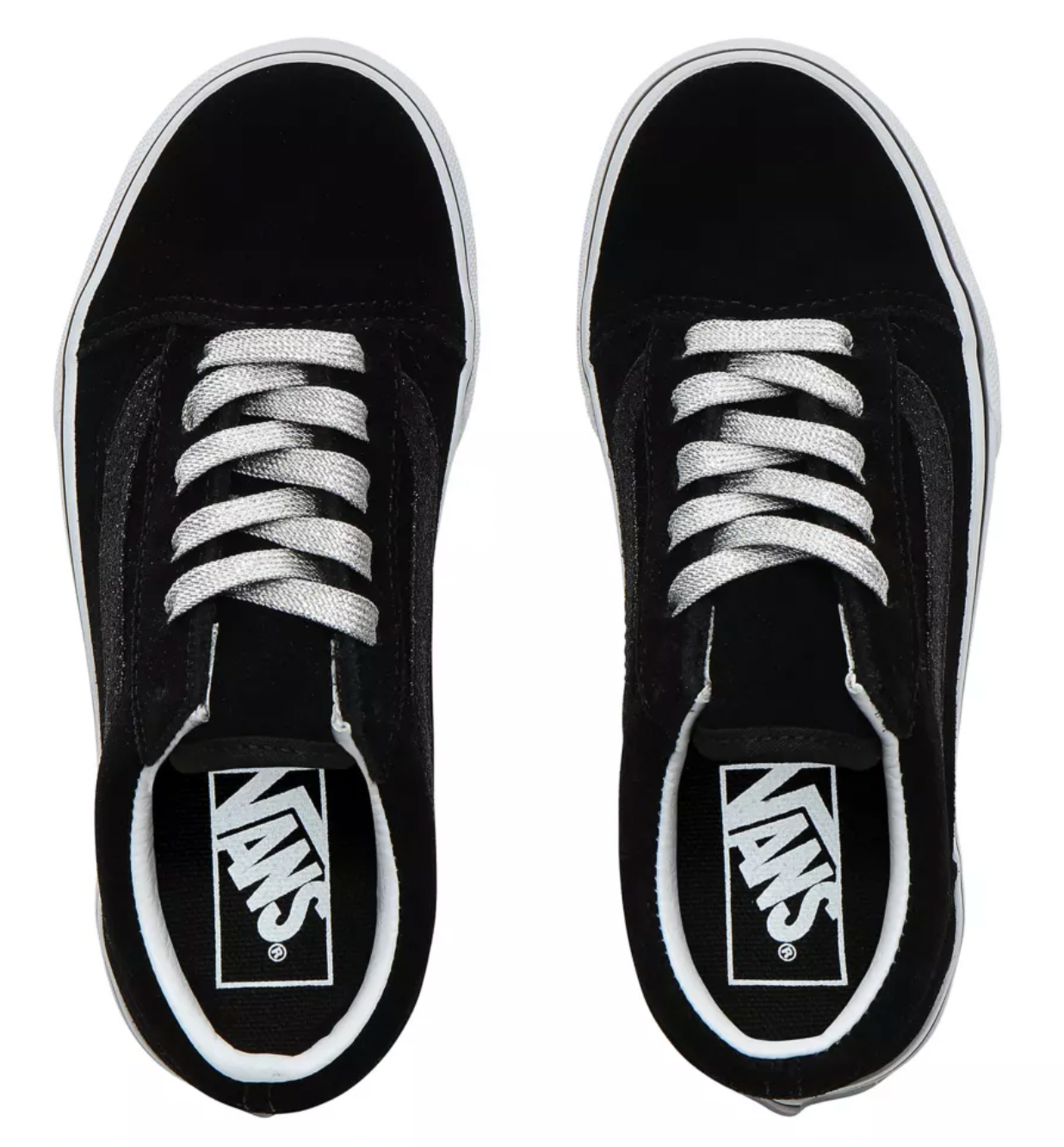 VANS Kids Old Skool Glitter Stripe Black The Foot Factory