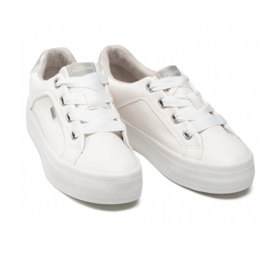 S.Oliver Womens Fashion Trainers - White / Grey