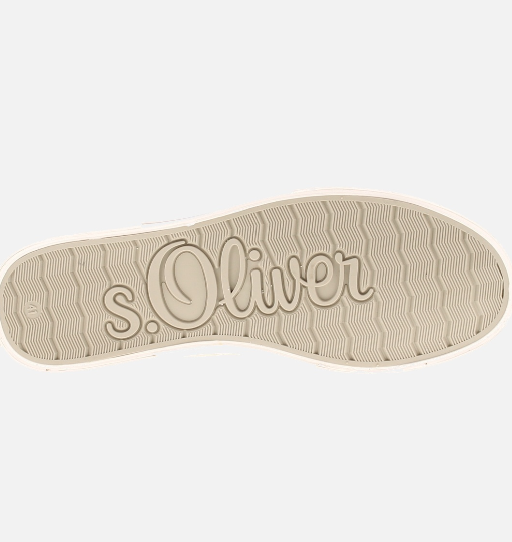S.Oliver Womens Slip On Canvas Trainers - Cream - The Foot Factory