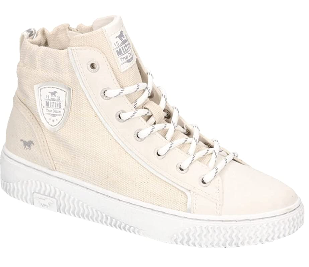 Mustang Womens High Top Fashion Trainers - Off-White