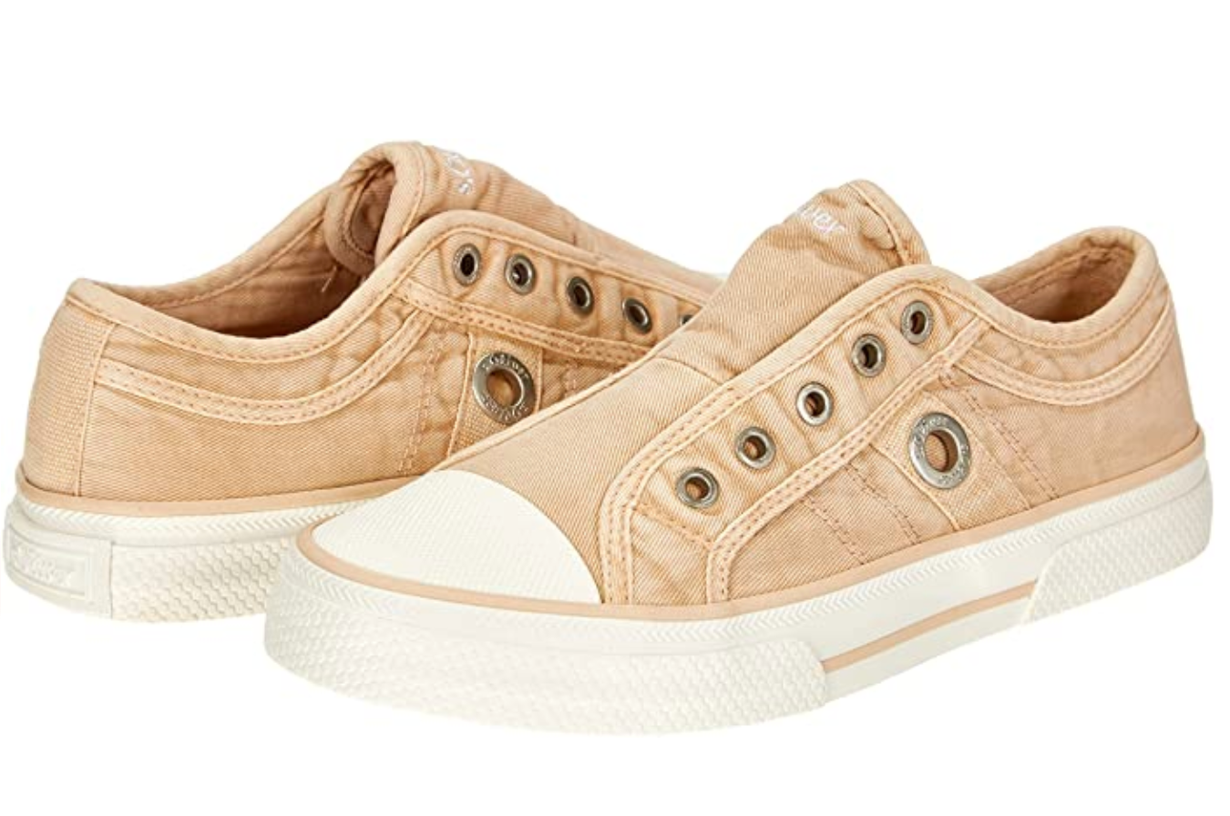 S.Oliver Womens Slip On Trainers - Peach / White - The Foot Factory