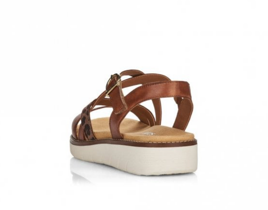 Rieker Womens Fashion Sandals - Brown / Leopard