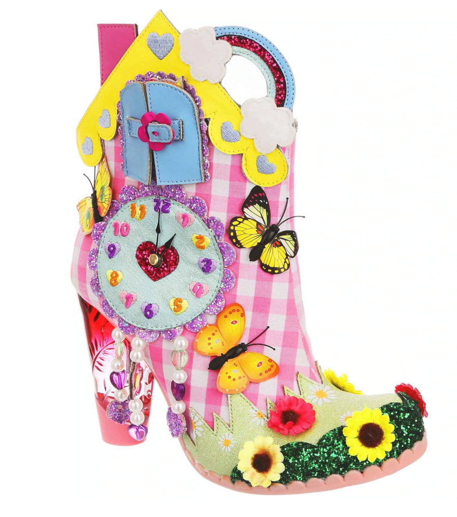 Irregular Choice Womens Wakey Wakey High Heel - Pink / Multi - The Foot Factory