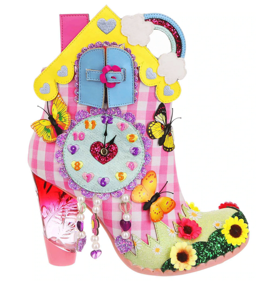 Irregular Choice Womens Wakey Wakey High Heel - Pink / Multi - The Foot Factory