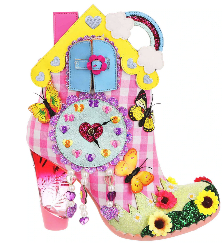 Irregular Choice Womens Wakey Wakey High Heel - Pink / Multi - The Foot Factory