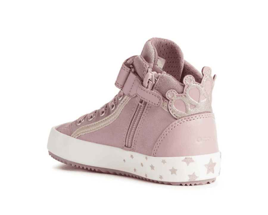 Geox Kids Disney Princess High Top Trainers - Pink / Platinum