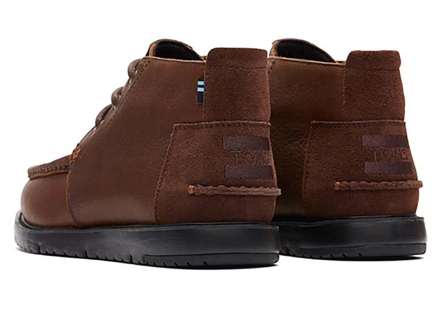 TOMS Mens Navi Chukka Leather Water Resistant Boot - Chicory Brown