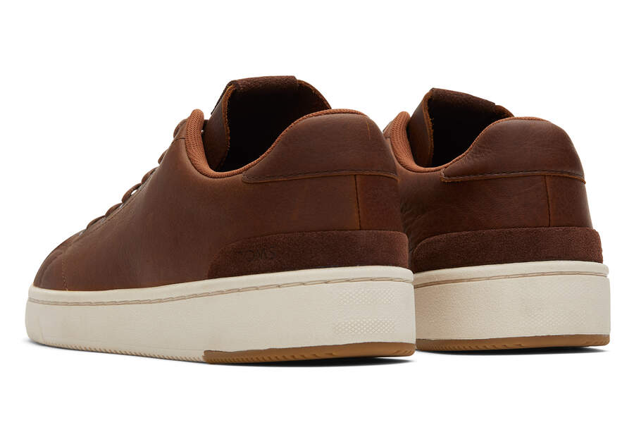TOMS Mens TRVL Lite 2.0 Leather Trainers - Chicory Brown