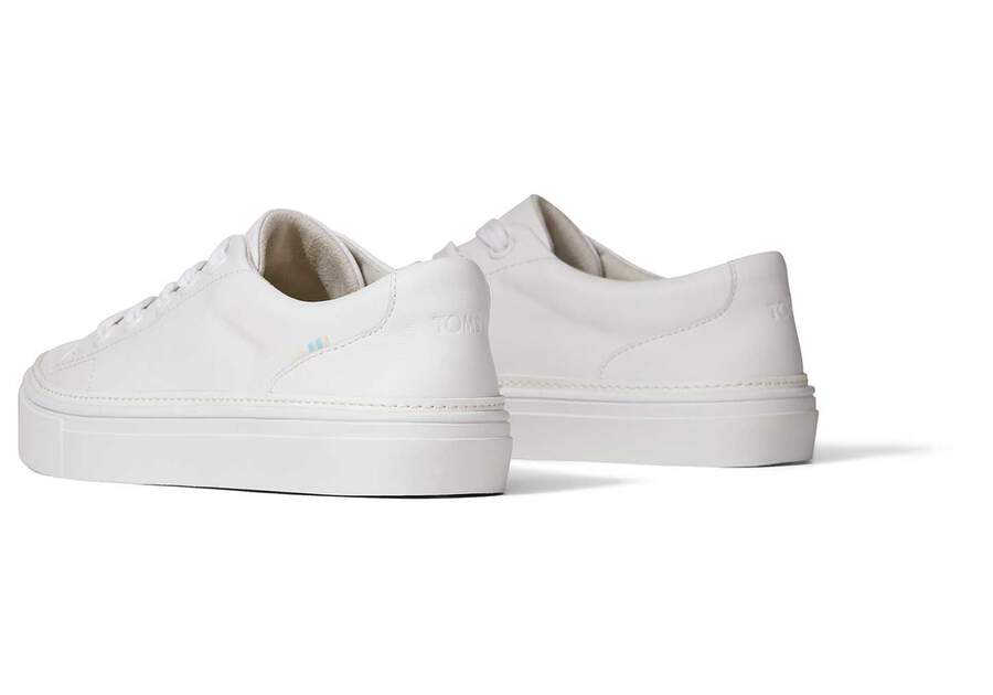 TOMS Womens Alex Leather Trainer - White