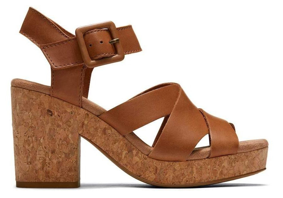 TOMS Womens Ava High Heel Sandal - Tan