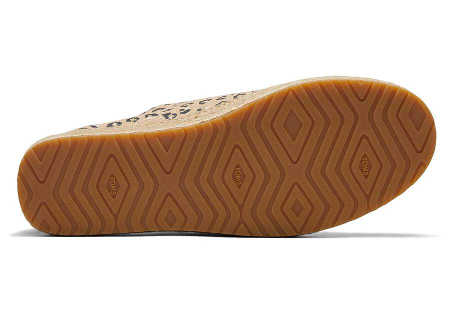 TOMS Womens Cassiah Cheetah Platform Espadrille - Natural