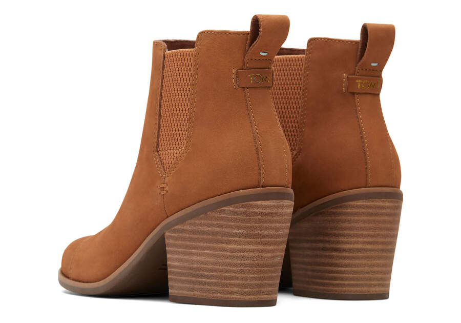 TOMS Womens Everly Oiled Nubuck Leather Ankle Boot - Tan