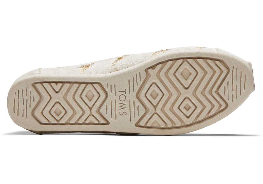 TOMS Womens Gold Bumble Bees Alpargata Espadrille - Birch