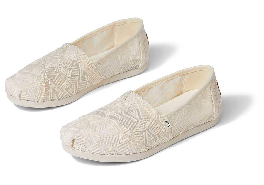 TOMS Womens Lace Alpargata Espadrille - Natural