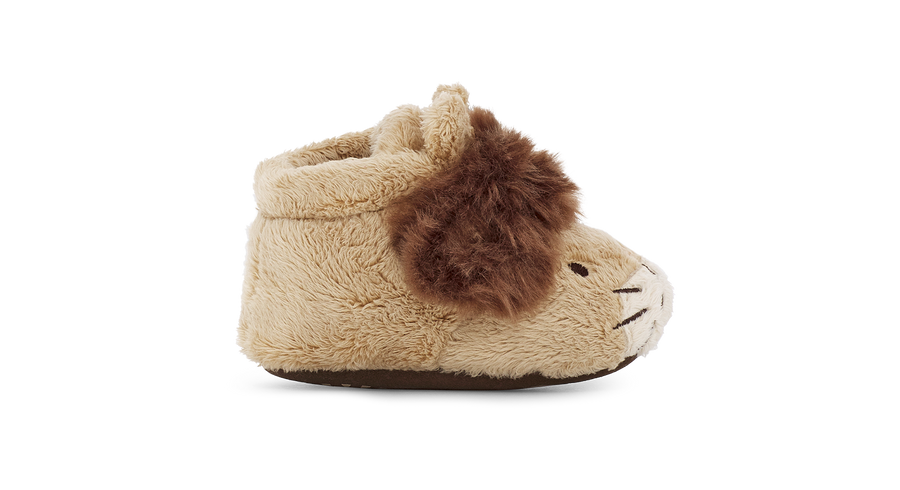 UGG Infant Bixbee Lion Stuffie Slippers - Sand Chocolate