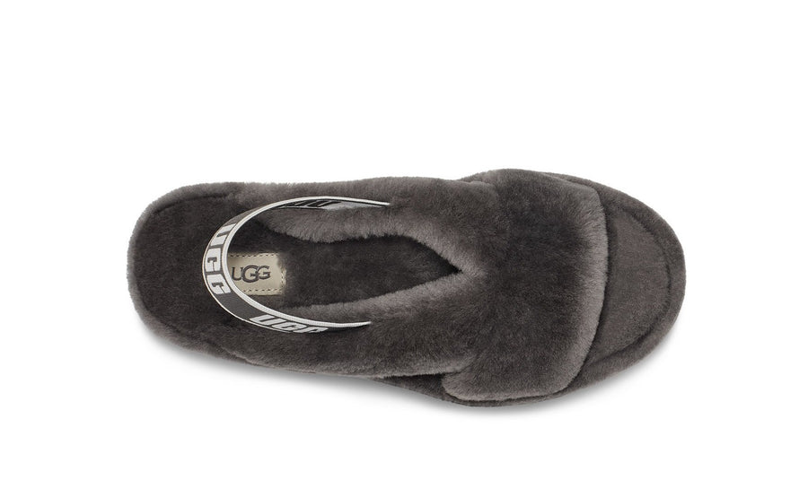 UGG Womens Fab Yeah Slippers - Charcoal - The Foot Factory