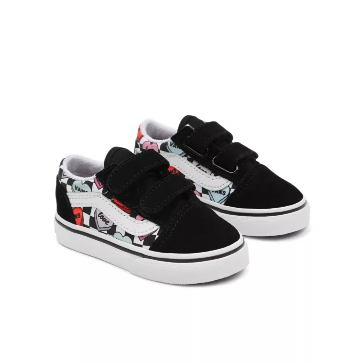 VANS Toddler Candy Heart Old Skool Velcro Trainers