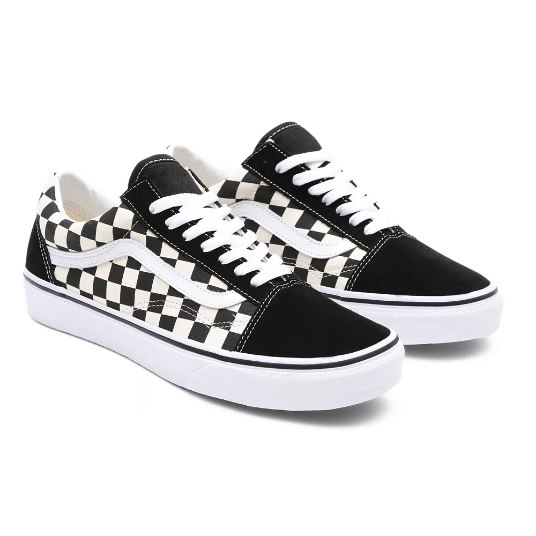 VANS Unisex Old Skool Primary Check Trainers - Black