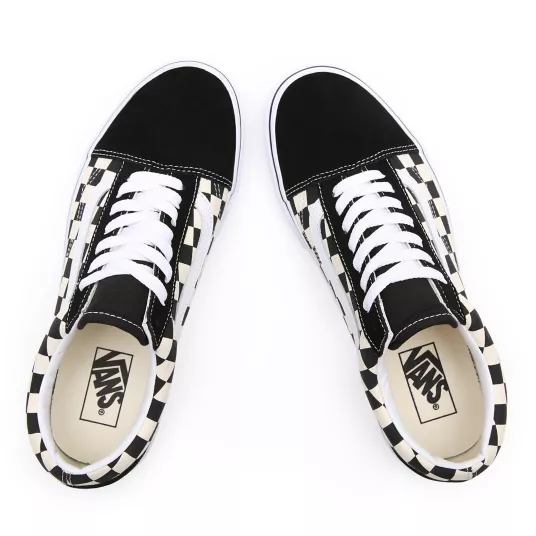 VANS Unisex Old Skool Primary Check Trainers - Black