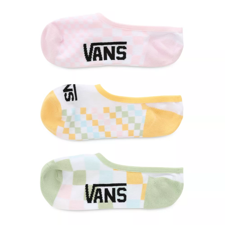 VANS Womens Classic Check Canoodle Socks (3 Pack) - Pastel Check