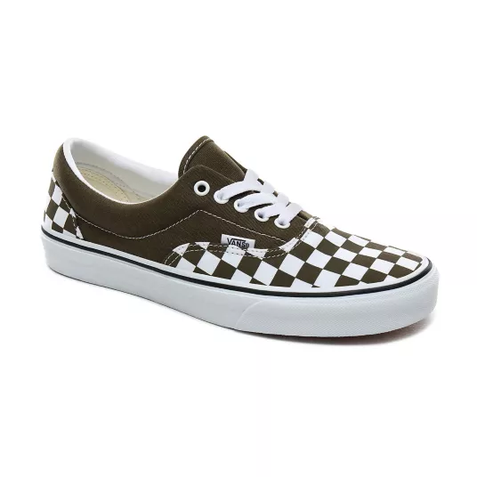 Mens checkered vans on feet hot sale