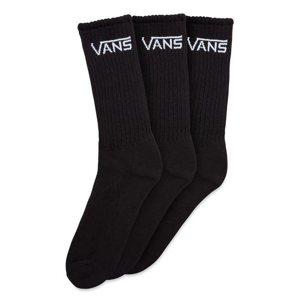 VANS Mens Classic Crew Socks (3 Pack) - Black