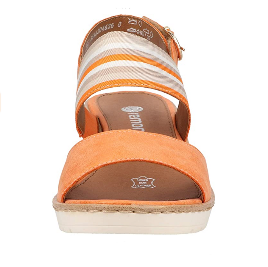 Remonte Womens Wedged Sandals - Orange