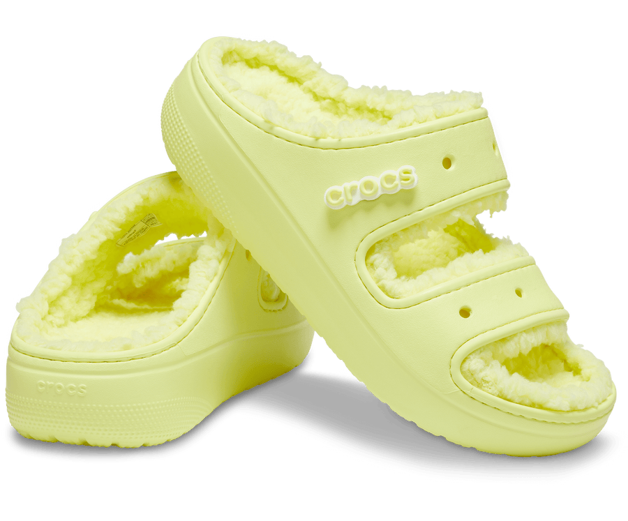 Crocs Unisex Classic Cozzzy Lined Sandal - Sulphur - The Foot Factory