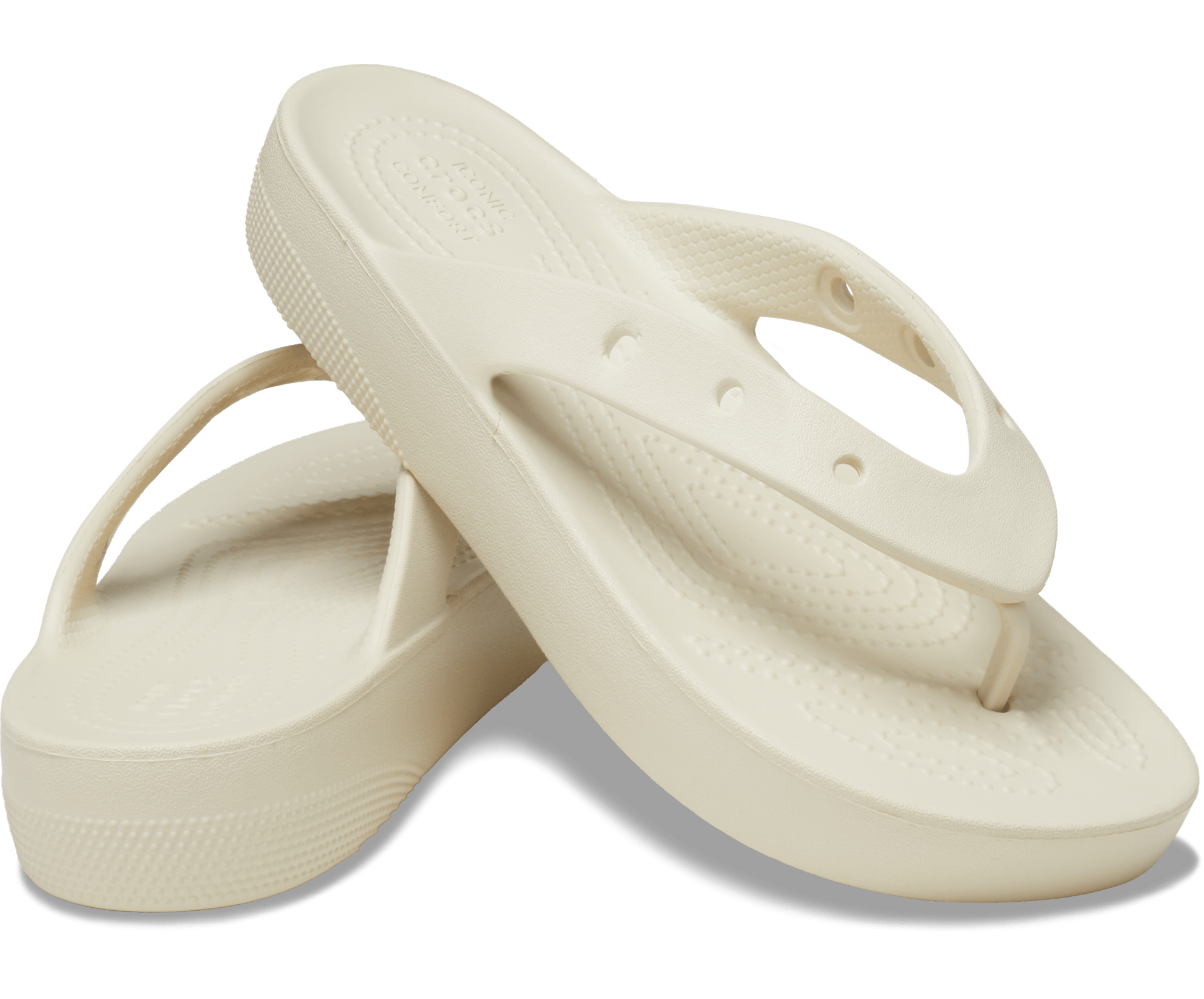 Crocs Unisex Classic Platform Flip Flop - Bone