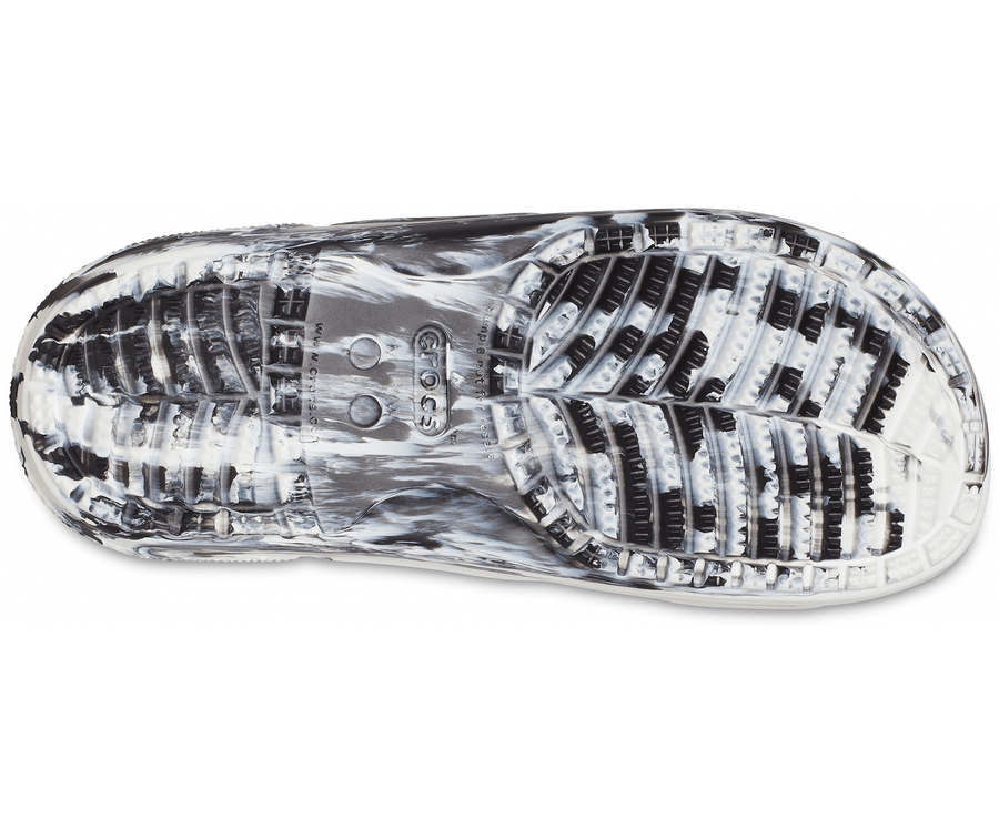 Crocs Unisex Classic Marbled Sandal - Black - The Foot Factory