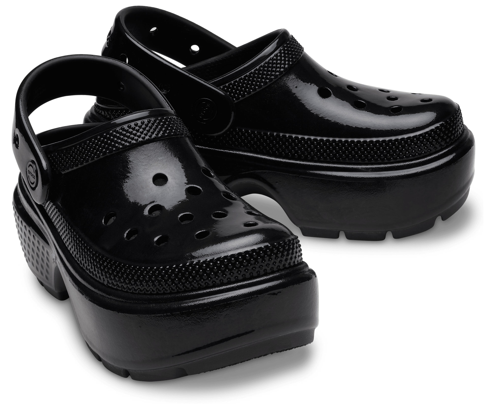 Crocks High Crocs Stomp High Shine Clog | Black