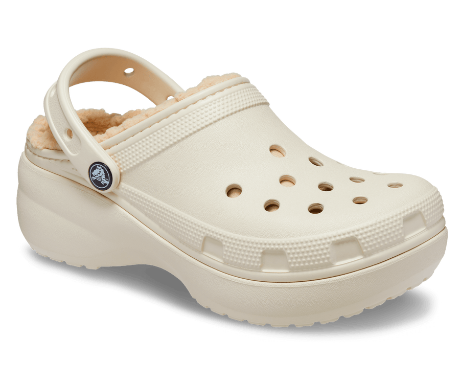 Crocs Unisex Classic Platform Lined Clog - Bone