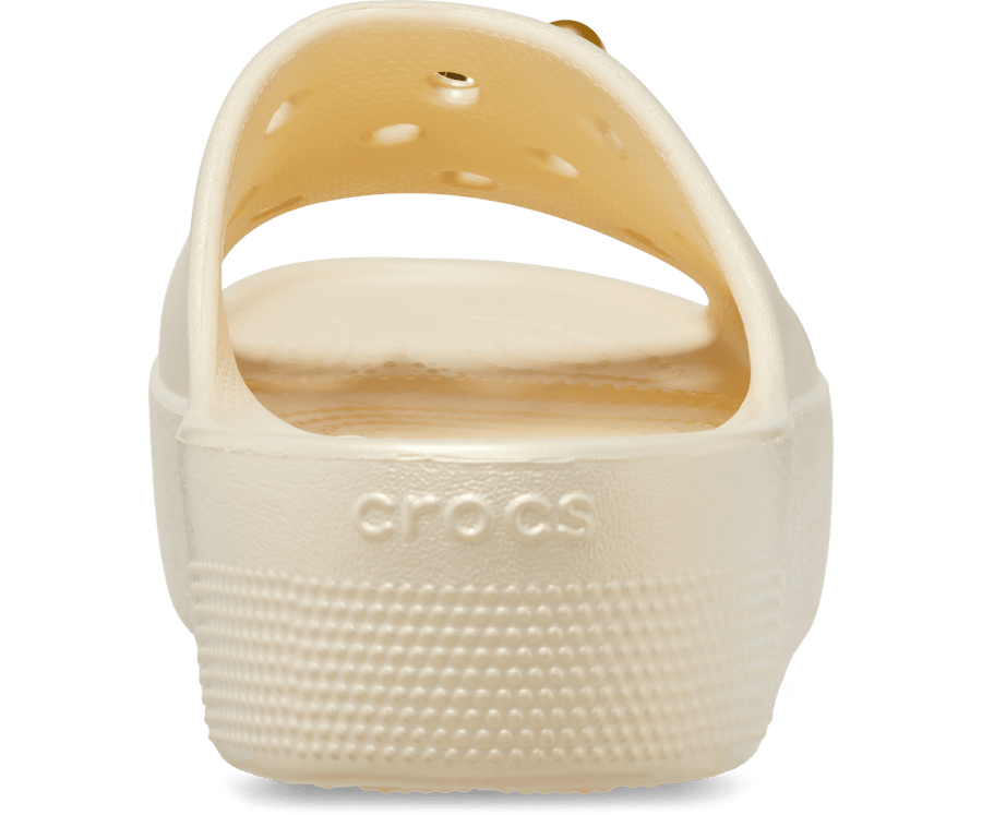Crocs Unisex Classic Platform Crystals Pearls Slide - Vanilla