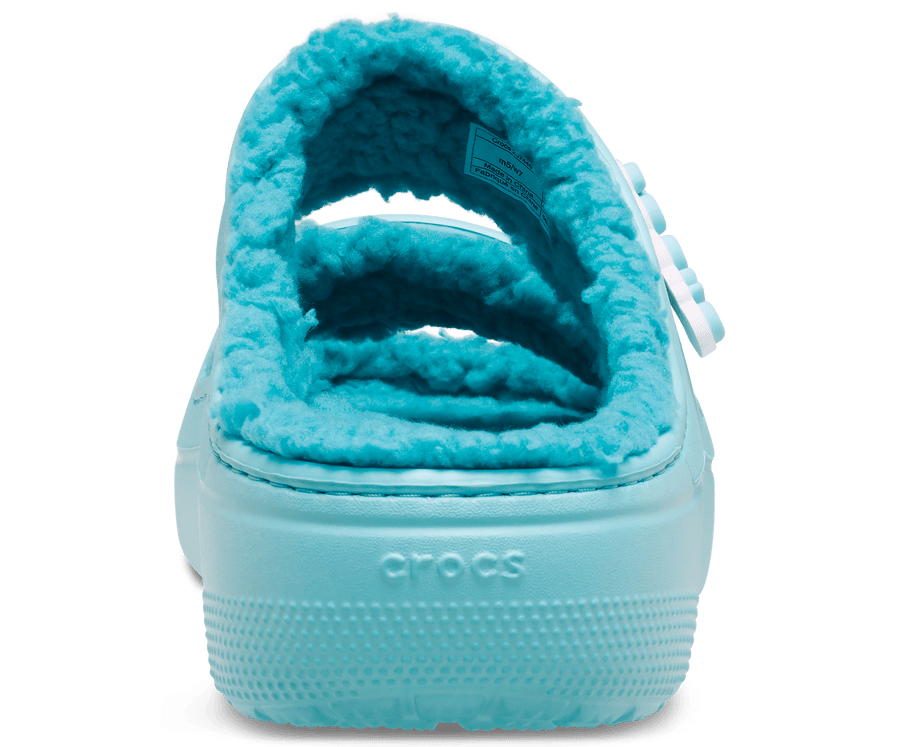Crocs Unisex Classic Cozzzy Lined Sandal - Pure Water - The Foot Factory