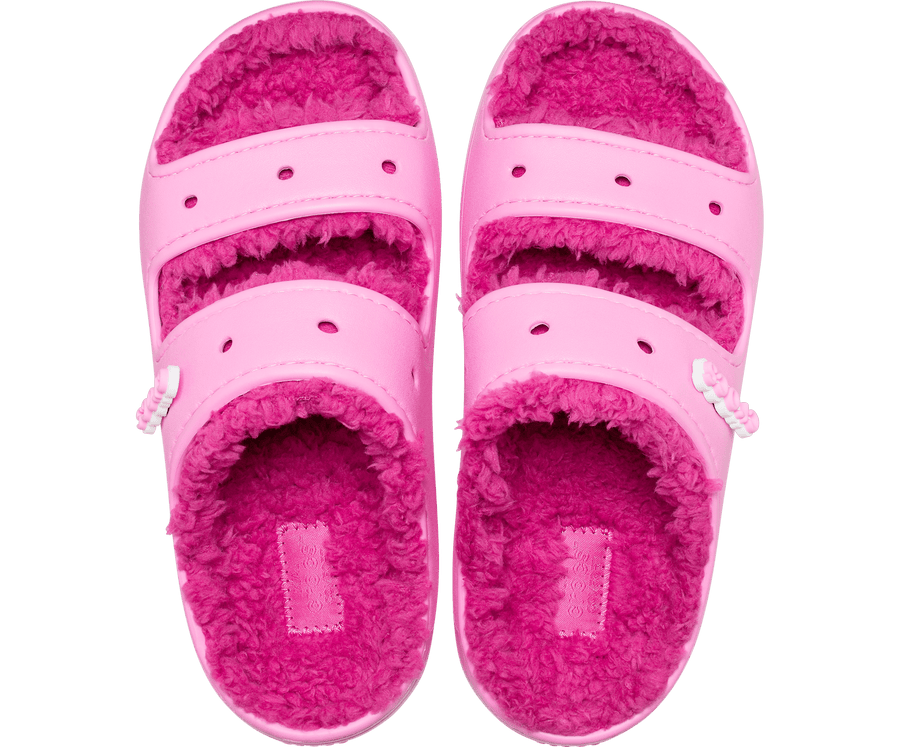 Crocs Unisex Classic Cozzzy Lined Sandal - Taffy Pink - The Foot Factory