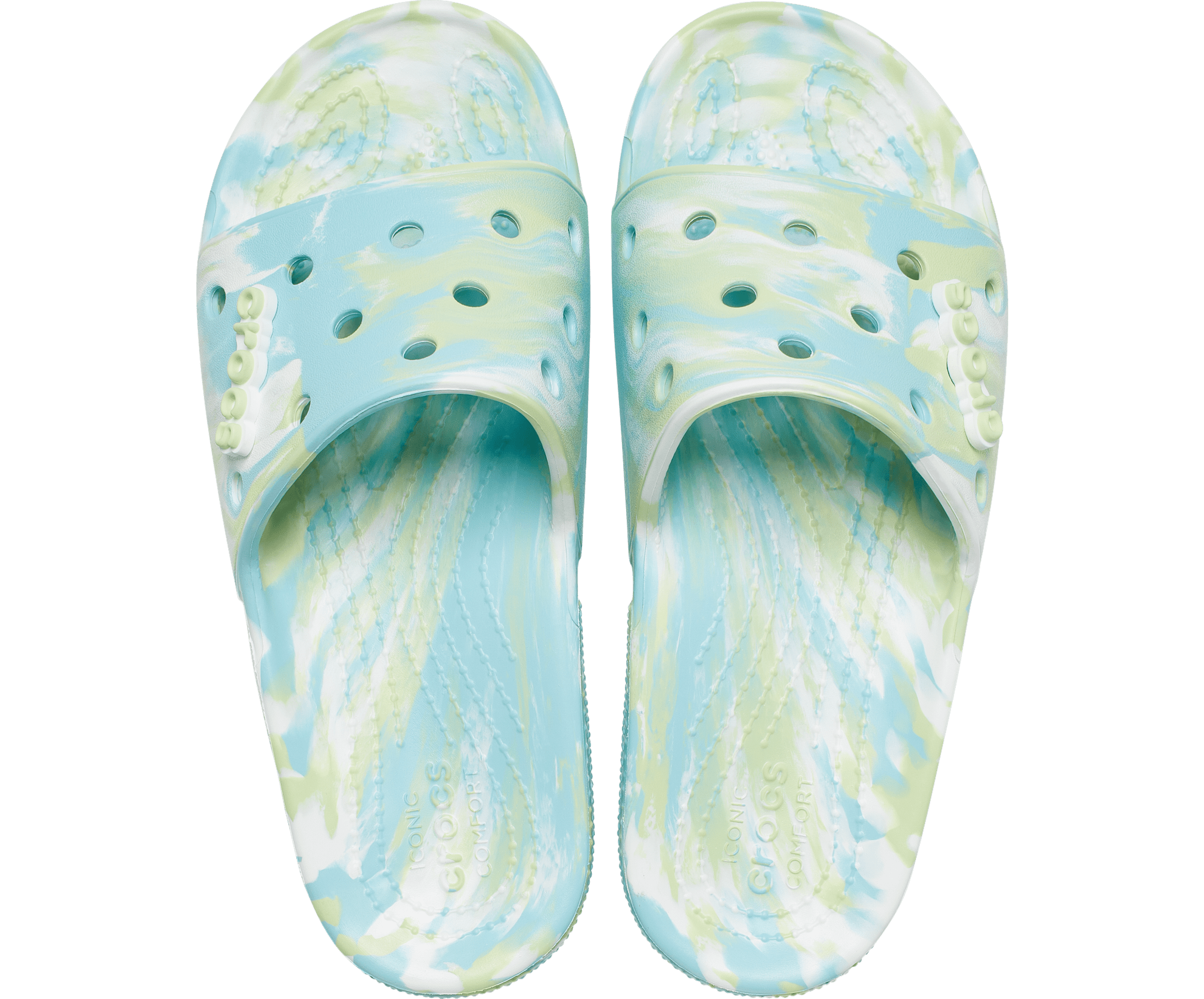 Crocs Unisex Classic Marbled Slide - Pure Water - The Foot Factory
