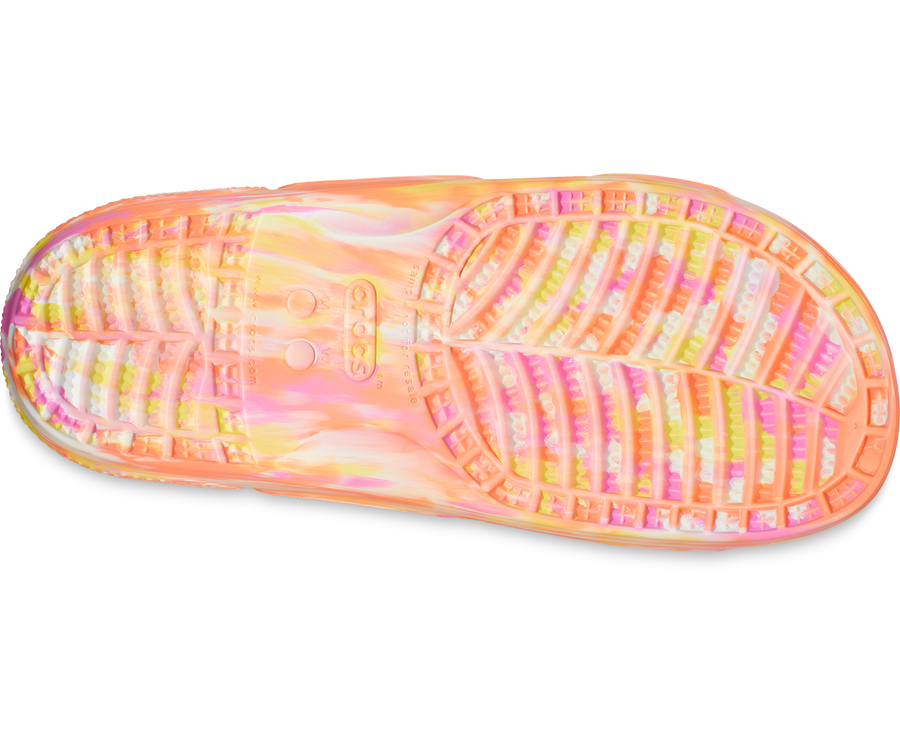 Crocs Unisex Classic Marbled Sandal - Papaya - The Foot Factory