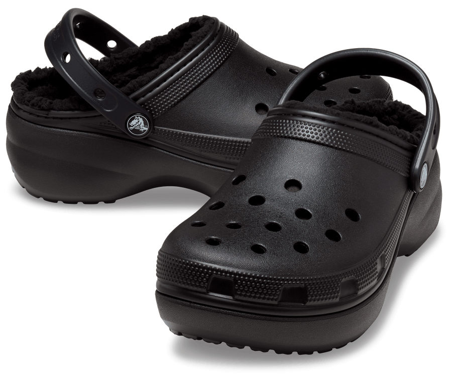 Crocs Unisex Classic Platform Lined Clog - Black