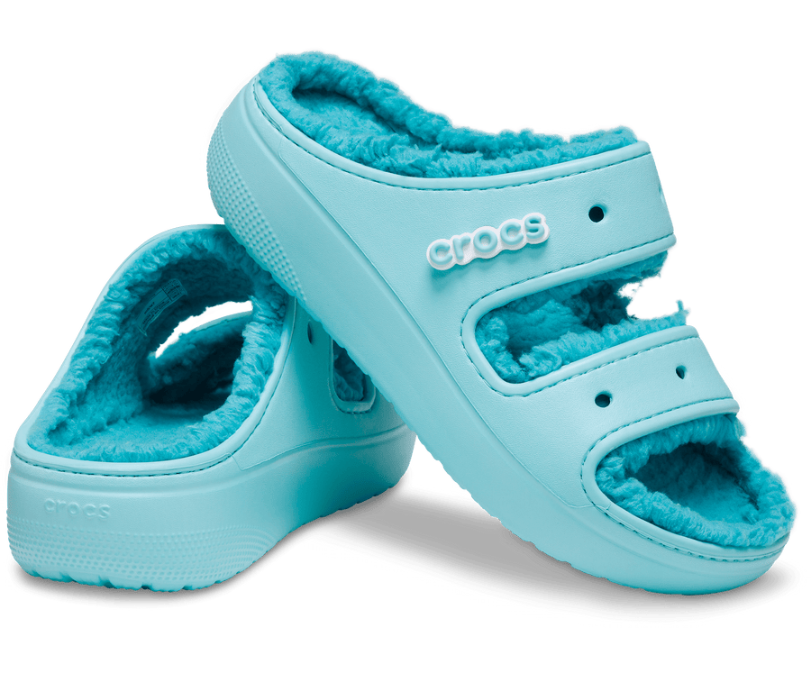 Crocs Unisex Classic Cozzzy Lined Sandal - Pure Water - The Foot Factory