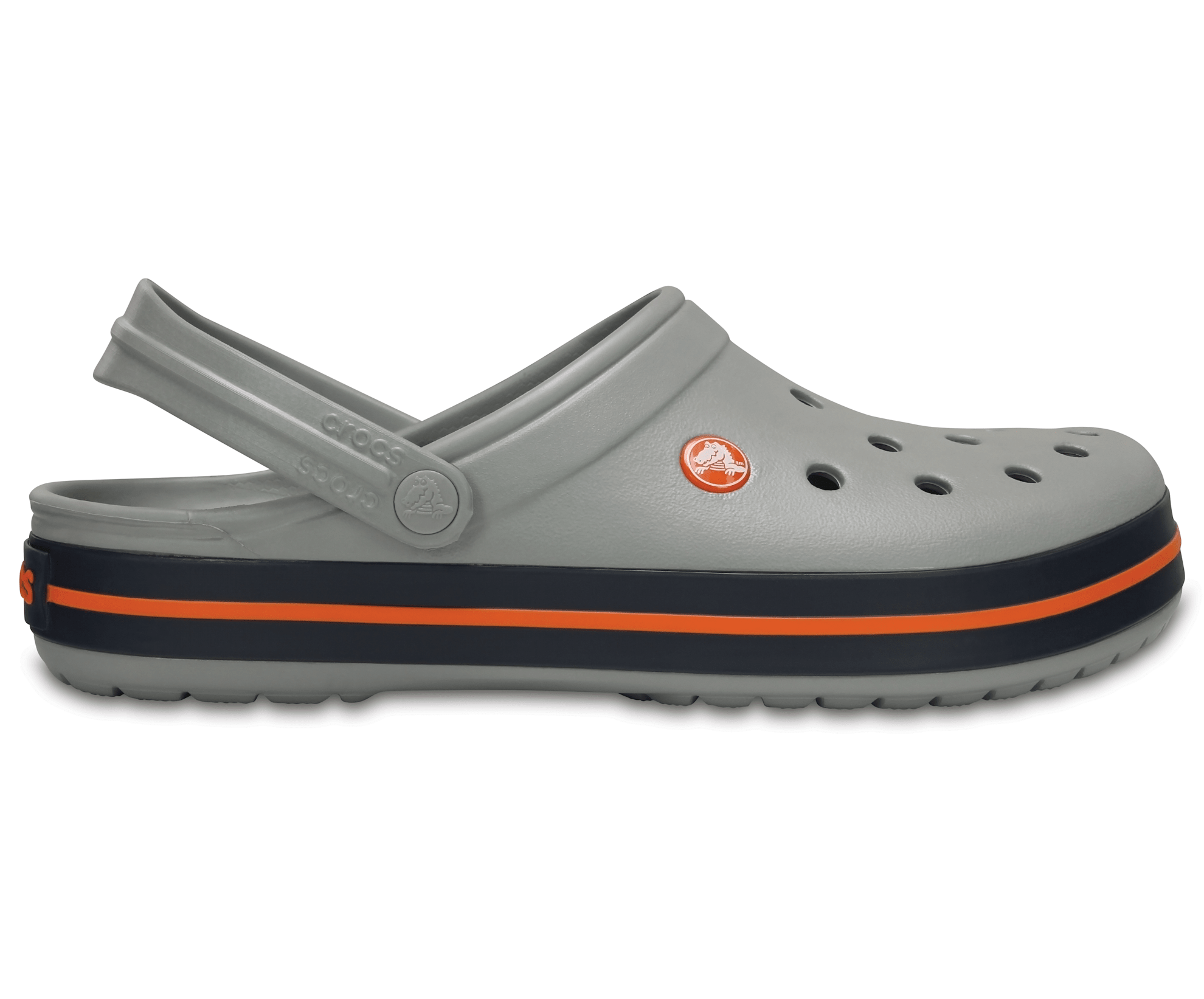 Crocs Unisex Crocband Clog - Light Grey / Navy – The Foot Factory