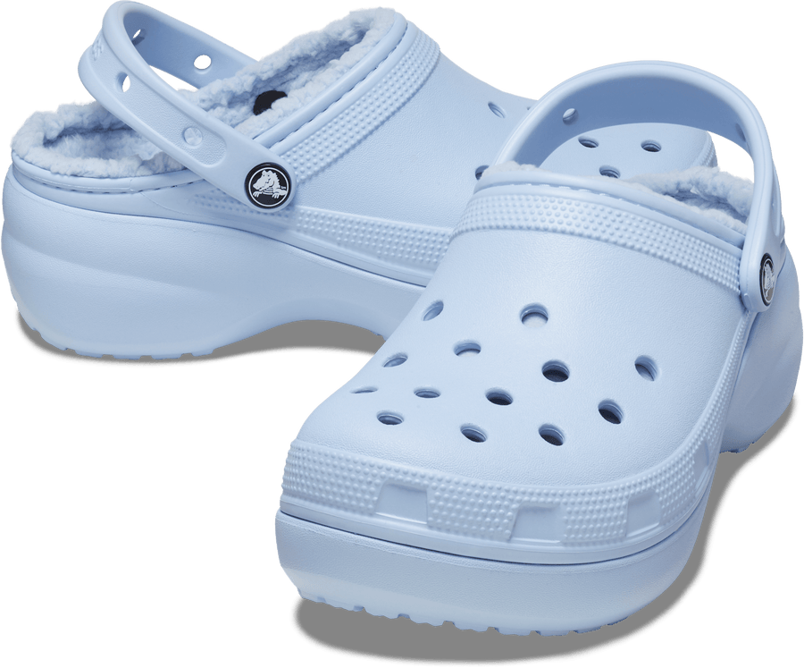 Crocs Unisex Classic Platform Lined Clog - Blue Calcite