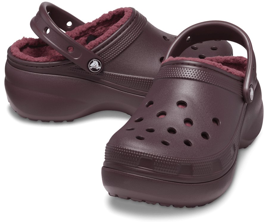 Crocs Unisex Classic Platform Lined Clog - Dark Cherry